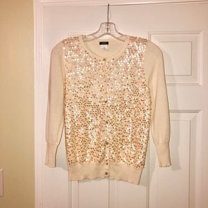 J. CREW Sequined Ivory Cardigan - LIKE NEW